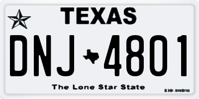 TX license plate DNJ4801