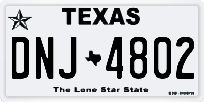 TX license plate DNJ4802