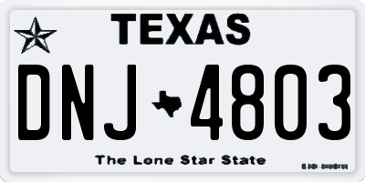 TX license plate DNJ4803