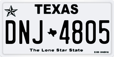 TX license plate DNJ4805