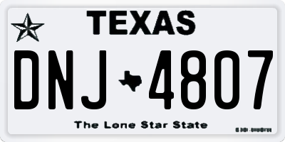 TX license plate DNJ4807