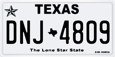 TX license plate DNJ4809