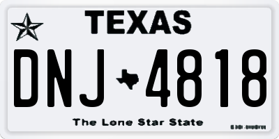 TX license plate DNJ4818