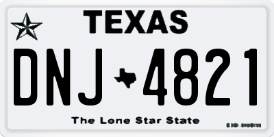 TX license plate DNJ4821