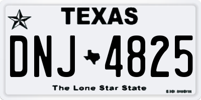 TX license plate DNJ4825