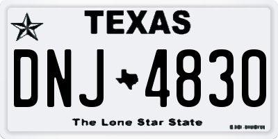 TX license plate DNJ4830