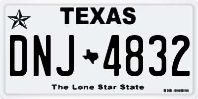 TX license plate DNJ4832