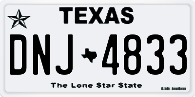 TX license plate DNJ4833