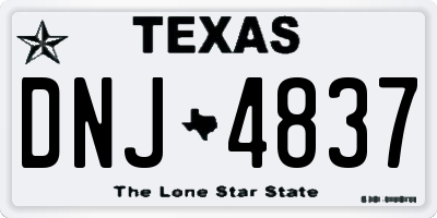 TX license plate DNJ4837