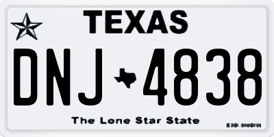 TX license plate DNJ4838