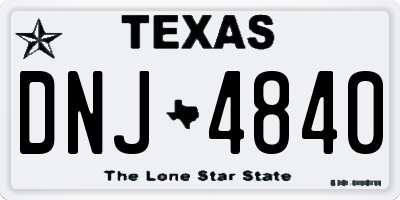 TX license plate DNJ4840
