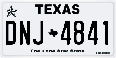 TX license plate DNJ4841