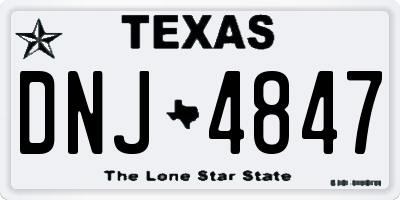 TX license plate DNJ4847
