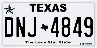 TX license plate DNJ4849