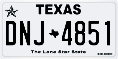 TX license plate DNJ4851