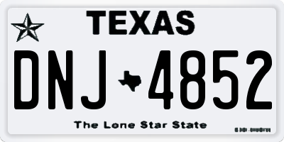 TX license plate DNJ4852