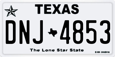 TX license plate DNJ4853