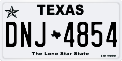 TX license plate DNJ4854