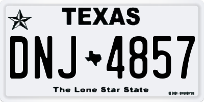 TX license plate DNJ4857