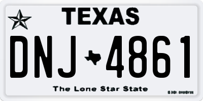TX license plate DNJ4861