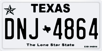 TX license plate DNJ4864