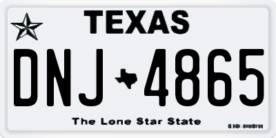 TX license plate DNJ4865