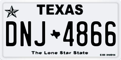 TX license plate DNJ4866