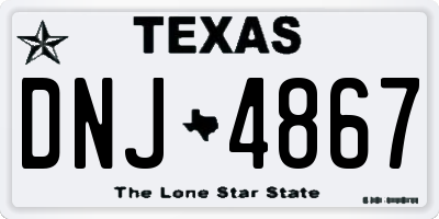 TX license plate DNJ4867