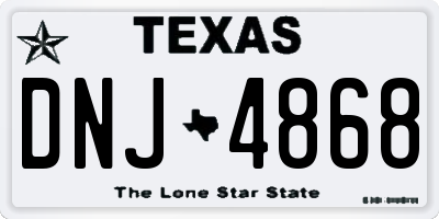 TX license plate DNJ4868