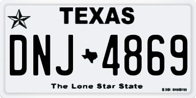 TX license plate DNJ4869