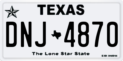 TX license plate DNJ4870