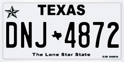 TX license plate DNJ4872