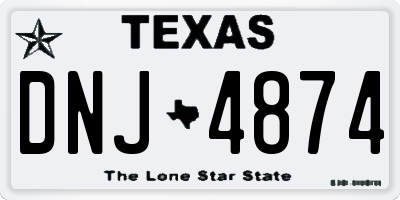 TX license plate DNJ4874