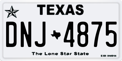 TX license plate DNJ4875