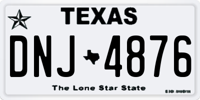 TX license plate DNJ4876