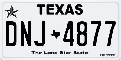 TX license plate DNJ4877