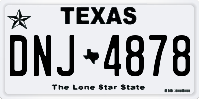 TX license plate DNJ4878