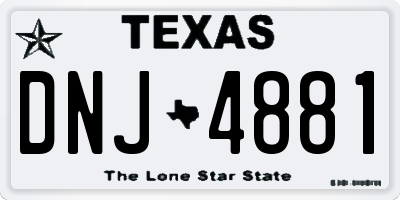 TX license plate DNJ4881
