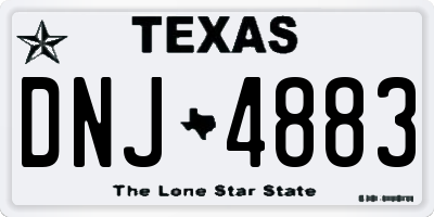 TX license plate DNJ4883