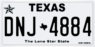 TX license plate DNJ4884