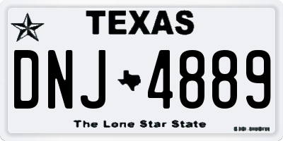 TX license plate DNJ4889
