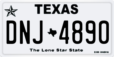TX license plate DNJ4890