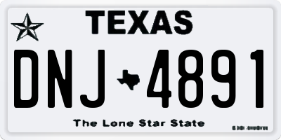 TX license plate DNJ4891