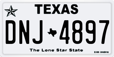 TX license plate DNJ4897
