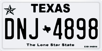 TX license plate DNJ4898