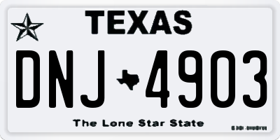 TX license plate DNJ4903
