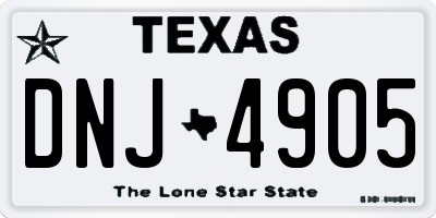 TX license plate DNJ4905