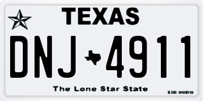 TX license plate DNJ4911