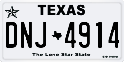TX license plate DNJ4914