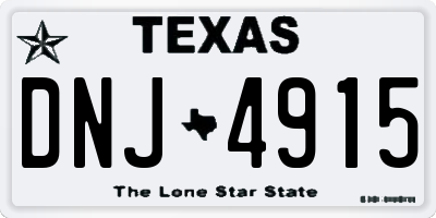 TX license plate DNJ4915